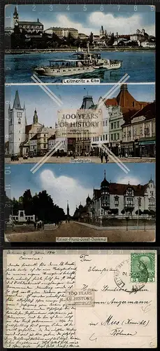 Orig. AK Leitmeritz an der Elbe Marktplatz Denkmal