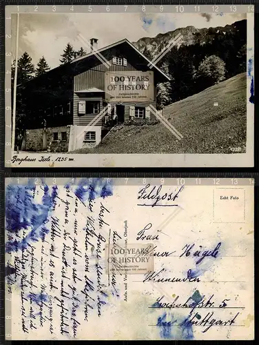 Orig. Foto AK Berghaus Ilse Oberjoch Hindelang Allgäu Feldpost