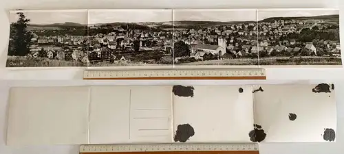 4fach Klappkarte 59x10,5 cm gefaltet Olpe Sauerland Westfalen Panorama Ansicht