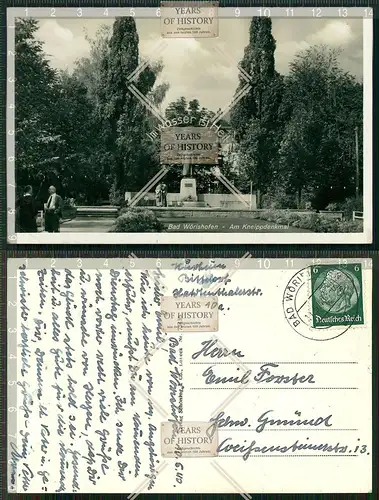 Orig. AK Bad Wörishofen am Kneippdenkmal gel. 1940