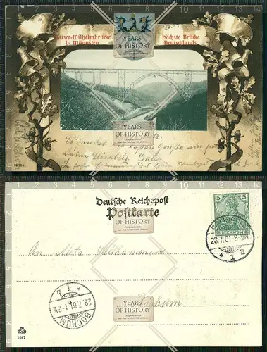 Orig. AK Müngsten Wuppertal Solingen Bergisches Land gel. 1901 Kaiser Wilhelm Br