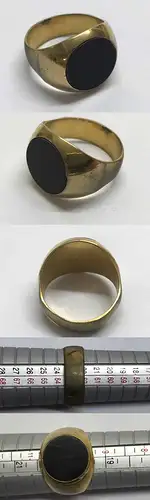 Orig. alter gelblicher Ring mit schwarzem Stein