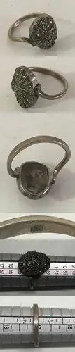 Orig. alter Silber Ring mit Stempel und Steinen einige fehlen