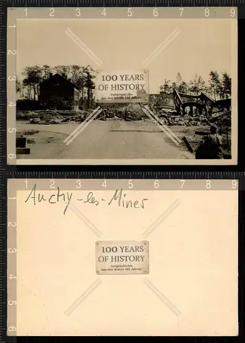 Orig. Foto Eisenbahnbrücke zerstört bei Auchy-les-Mines Frankreich