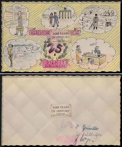 Orig. Handzeichnung Sanella Margarine zum 25. jährigen Dienstjubiläum 1952 Maße