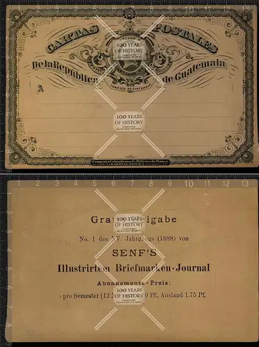 Orig. AK Ganzsache Cartas Postales Guatemala 1888