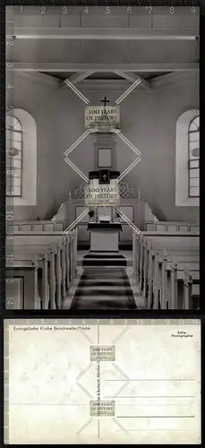 Orig. Foto AK Berschweiler Nahe b. Kirn Evangelische Kirche Innenansicht Rheinla