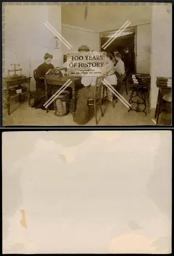 Orig. Foto 22x17 cm Schreibbüro Sekretärinnen Pult ca. 1895 Jugendstil Buchdruck