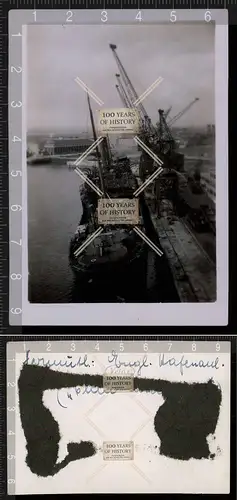 Orig. Foto Engl. Schiff Hafen Kran Dünkirchen De Panne Nieuwpoort Ostende Bray D