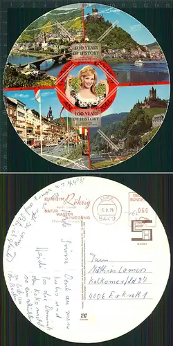 Orig. AK Übergröße Extragroß runde Scheibe Cochem Mosel