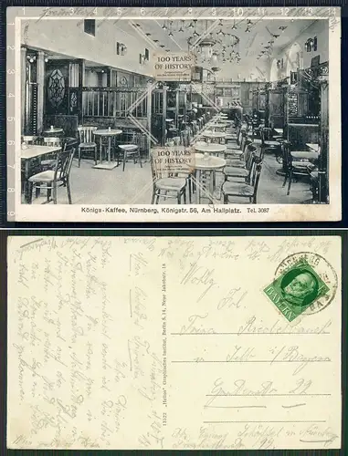 Orig. AK Nürnberg Königs-Kaffee Gasthaus