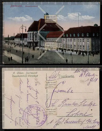Orig. AK Dortmund Hauptbahnhof 1911