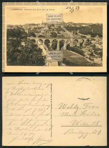Orig. AK Luxemburg Luxembourg Panorama gel. 1913