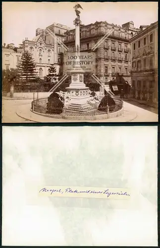 Orig. Foto 28x21 cm Italien 1896 Neapel Siegessäule Denkmal