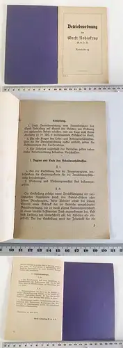 Orig. Betriebsordnung der Werft Nobisburg Rendsberg Holstein 1934