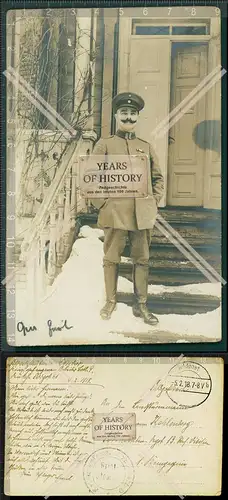 Orig. Foto AK Kriegsgefangenen Arbeitsbataillon 9 1918 Feldpost mit Stempel der