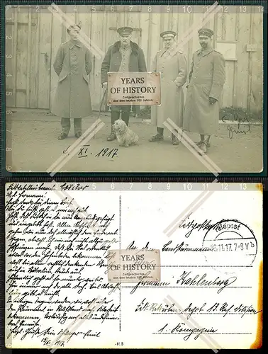 Orig. Foto AK Kriegsgefangenen Arbeitsbataillon 9 1917 Feldpost mit Stempel der