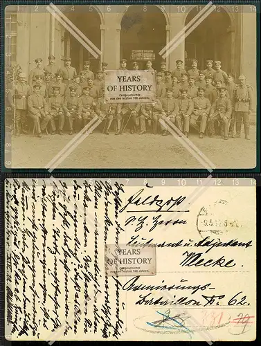 Orig. Foto AK 1.WK Soldaten weitere Info Rückseite Feldpost 1917 gelaufen