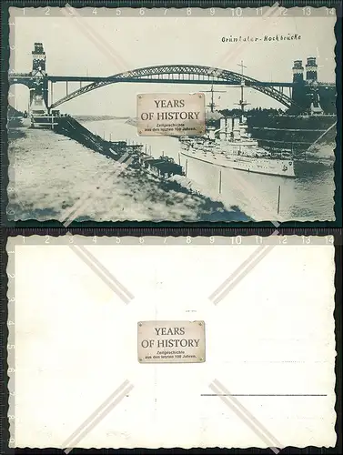 Orig. Foto Grüntaler Hochbrücke Kriegsschiff Kaiserliche Marine
