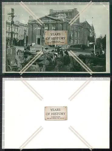 Orig. Foto Katowice Kattowitz Schlesien 1918 Friedrichstrasse mit Stadttheater