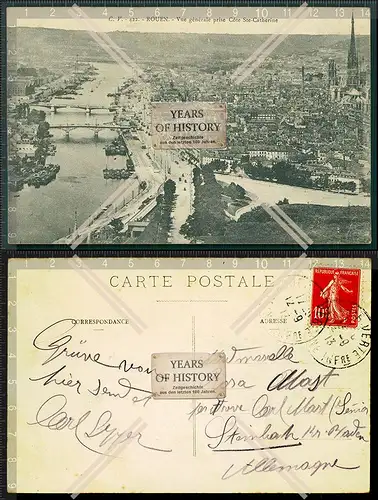 AK Rouen Panorama et vue de la Seine prise de la Cote Ste Catherine gel. 