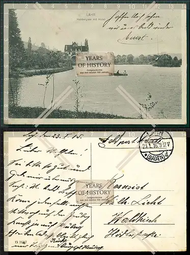 AK Lahr in Baden Hohbergsee mit Hotel Schwarzwald Ortenaukreis. 1916 Feldeldpost