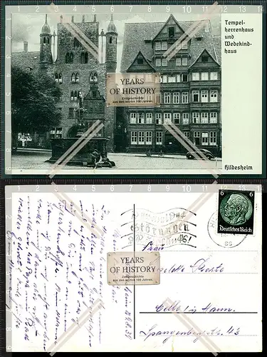 AK Hildesheim Tempel Herrenhaus und Wedekind Haus 1939 gel. schöner Stempel