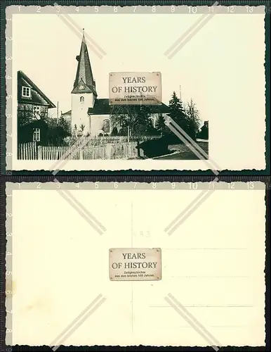 Orig. Foto AK Kirchenansicht kleines Dorf Straße mit Haus 1936