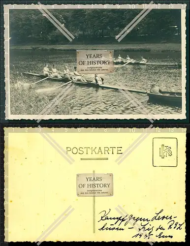 Orig. Foto Rudergesellschaft RLG Koblenz Lahnstein 1935 Rudern Mädchen Vierer 