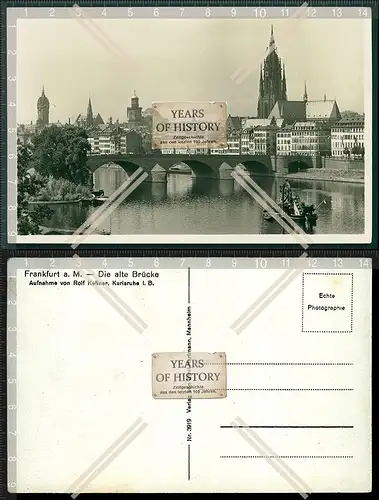 Orig. Foto AK Frankfurt am Main alte Brücke Aufnahme Rolf Kellner Karlsruhe im