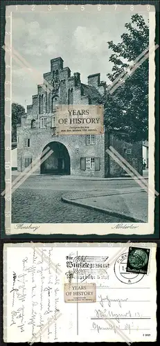 Orig. AK Flensburg Norder Tor 1939 Stempel für Brief Telegramme