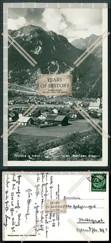 Orig. AK Pfunds in Tirol Panorama Berglandschaft Berge Dorf mit Kirche 1938 gel