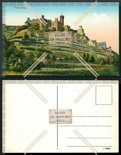 Orig. AK Falkenburg Burg Reichenstein Oberes Mittelrheintal Binger Walds 1911