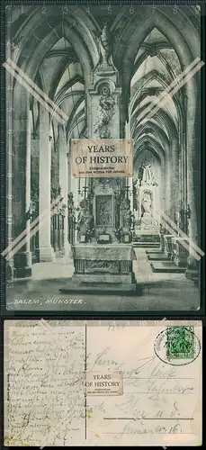 Orig. AK Kirche Münster Salem Innen Ansicht 1910 Bahnpost gelaufen