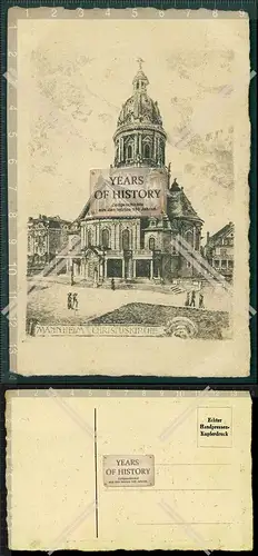 Orig. AK Mannheim Christuskirche echter Handpressen Kupferdruck 1911