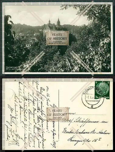 Orig. Foto AK Sigmaringen vom Müllberg auf Fürsten Schloss Donau Schwäbisch 