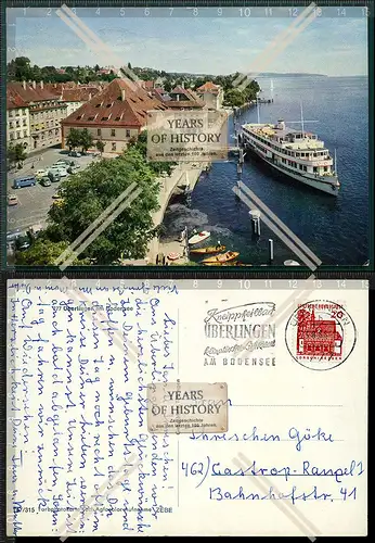 Orig. AK Überlingen am Bodensee Dampfer Anleger Hafen