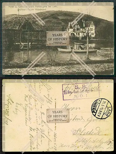 Orig. AK Hohbergsee bei Lahr Schwarzwald Hotel Restaurant Eugen Hildebrand 1915