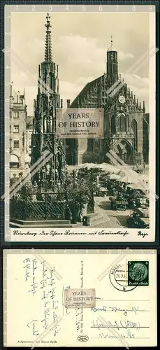 Orig. Foto AK Nürnberg Frauenkirche 1941 aufgenommen mit Meyer Optik gelaufen