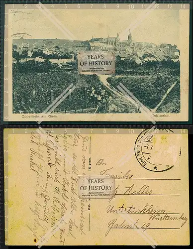 Orig. AK Oppenheim am Oberrhein Weinberge und vieles mehr 1918 belaufen