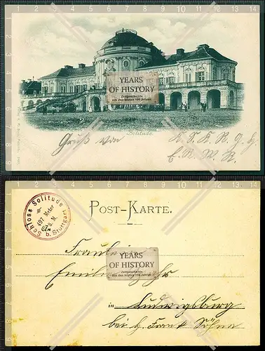 Orig. AK Stuttgart 1907 Schloss Solitude 1763-69 von Johann Friedrich Weyhing u