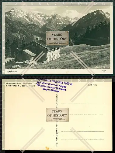 Orig. AK Schwand Oberstdorf Berggaststätte Hochleite Gasthof jause Terrasse P�