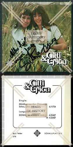 Handsigniertes  Autogramm Gitti und Erika bzw. Gitti und Erica sind ein Gesangs