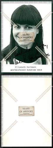 Handsigniertes  Autogramm Elisabeth Hartmann Westdeutscher Rundfunk Köln