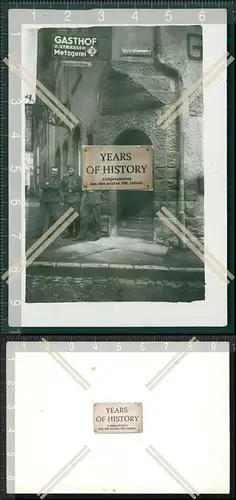 Orig. Foto Soldaten Gasthof Metzgerei Fremdenzimmer Strasser in Hirschstraße w
