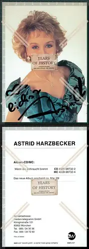 Handsigniertes  Autogramm Astrid Harzbecker Komponistin, Texterin und Sängerin