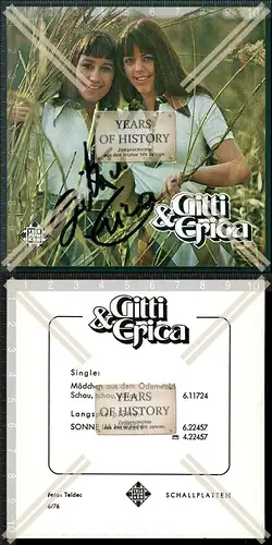 Handsigniertes  Autogramm Gitti und Erika bzw. Gitti und Erica sind ein Gesangs