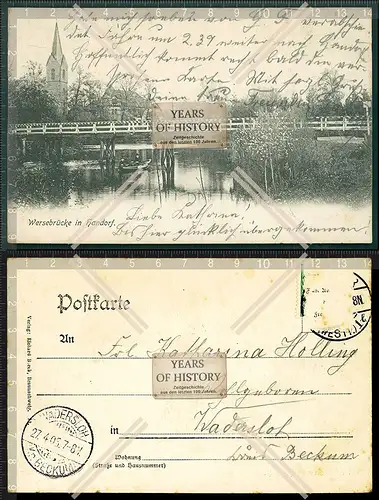 Orig. AK Handorf Münster Westfalen Wersebrücke gel. 1905