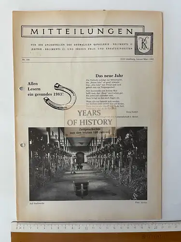 Mitteilungsblatt Heft Kavallerie-Reiter-Regiment 13 Lüneburg Hannover Preußen