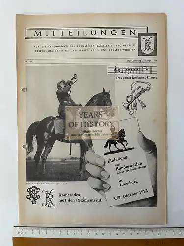 Mitteilungsblatt Heft Kavallerie-Reiter-Regiment 13 Lüneburg Hannover Preußen